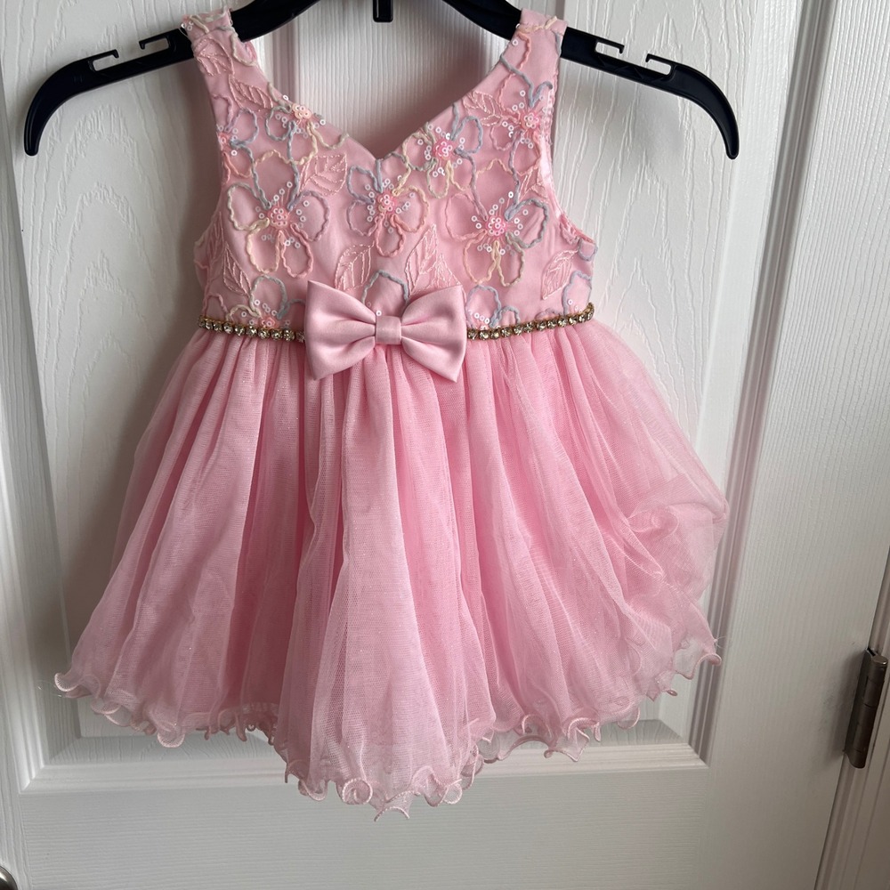 American Princess Pink Embroidered Sequin Tulle Dress Special‎ Occasion Baby
